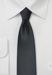 Effen zwarte smalle stropdas