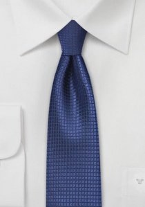 Smalle stropdas rasterpatroon fel blauw
