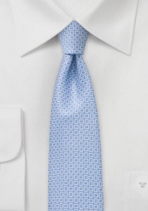 Smalle stropdas rasterpatroon lichtblauw
