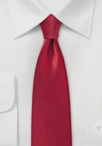Smalle stropdas effen rood gestreept