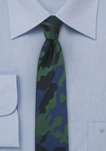 Camouflage stropdas donkergroen en royal blue