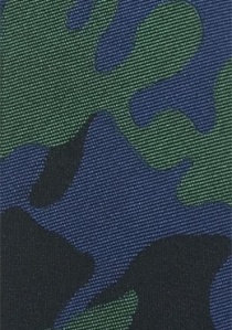Camouflage stropdas donkergroen en royal blue