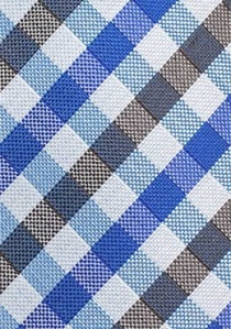 Krawatte Vichy-Karo blau capuccinofarben