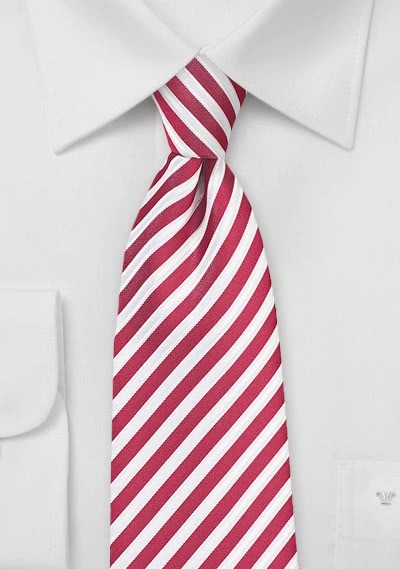 Gestreepte rood witte business stropdas