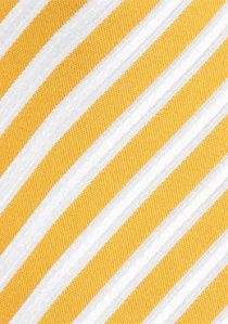 Business stropdas met gele en witte kantoorstrepen