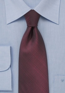 Modieuze geruite wijnrode stropdas