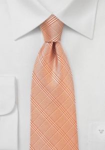 Modieuze geruite stropdas in een zalmkleur