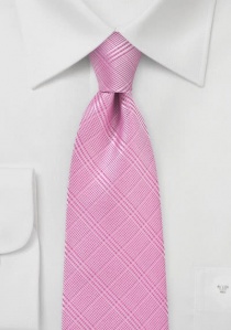 Opvallende stropdaslijn ruitje roze