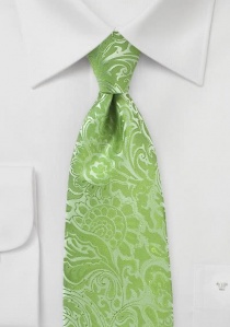 Groene stropdas met wijnstokpatroon