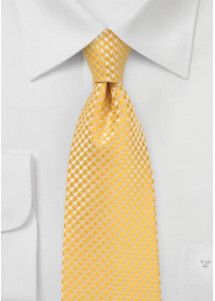 Stropdas in het geel met rasterpatroon