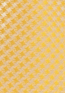 Stropdas in het geel met rasterpatroon
