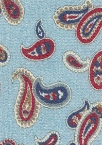 Modieuze stropdas Paisley patroon lichtblauw