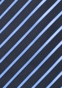 XXL stropdas gestreept donkerblauw en duivenblauw