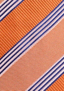XXL stropdas gestreept met oranje strepen
