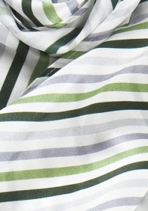 Sjaal streeppatroon wit groen