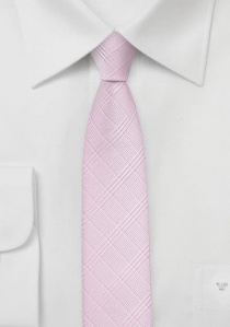 Smalle stropdas rasterpatroon roze