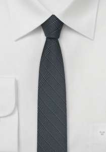 Smalle stropdas geruit grijs