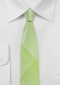 Smalle lichtgroene stropdas met geometrisch