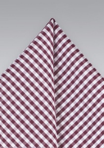 Mentleman's shawl check design wijnrood wit