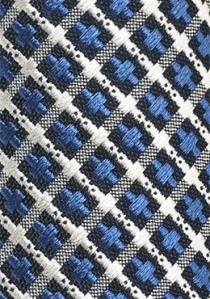 Krawatte Kreuz-Struktur königsblau schneeweiß