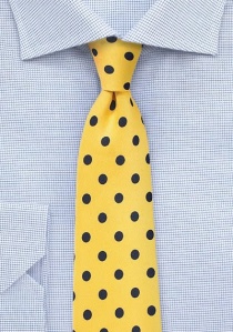Krawatte grob gepunktet gelb navy