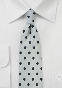 Zakelijke stropdas grof schar patroon zilverzwart
