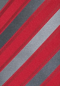 stropdas XXL in rood grijze strepen van Verona