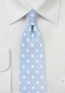 stropdas grof gestippeld lichtblauw wit, licht