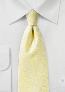 Stijlvolle stropdas in Paisley-look pastel geel