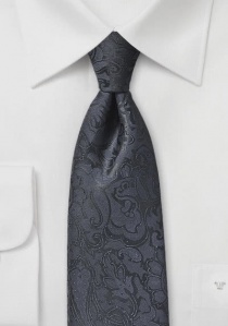 Zwartblauwe markante stropdas in Paisley-look