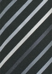Clip-Herrenkrawatte Streifenmuster schwarz silber