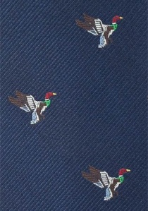 Herenstropdas fazanten marine blauw