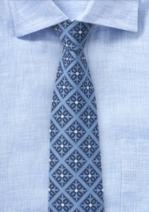 Hemelsblauwe stropdas met Talavera decoratie