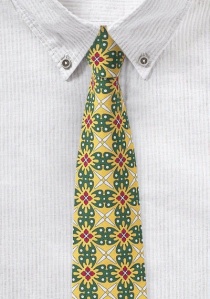 Geel/groene stropdas met buitengewoon