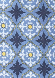 Ijsblauwe stropdas met Talavera ornamentontwerp