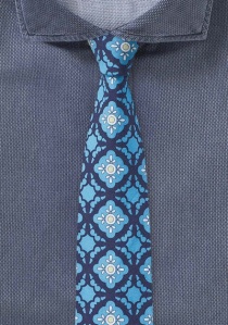 Turquoise stropdas met conservatieve ornamenten
