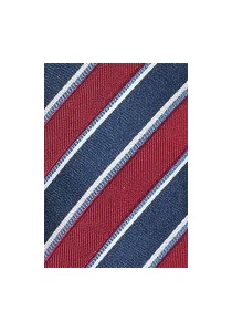Stylische Krawatte Streifen rot dunkelblau