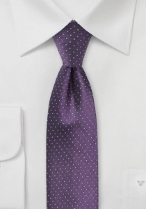 Zakelijke stropdas puntjes-design paars lichtgrijs