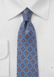 Zakelijke stropdas Brits bloemmotief ijsblauw