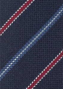 Stropdas strepenpatroon marineblauw