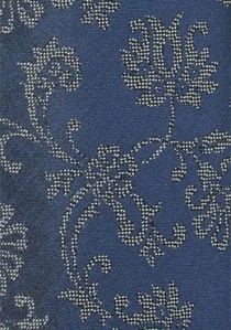 Stropdas met bloemenmotief in donker blauw