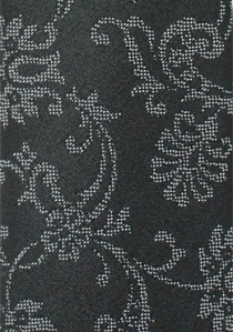 Bloemenpatroon stropdas inktzwart