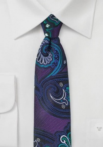 Zakelijke stropdas Paisley-motief paars