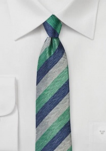 Zakelijke stropdas strepen donkerblauw donkergroen