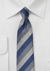 Zakelijke stropdas strepen blauw parelwit