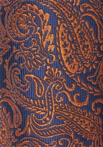 Modieuze stropdas Paisleypatroon navy blauw