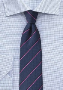 Zakelijke stropdas strepen nachtblauw paars