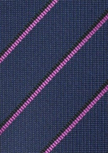 Zakelijke stropdas strepen nachtblauw paars
