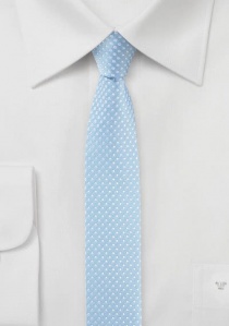 Zakelijke stropdas smal duivenblauw puntjespatroon