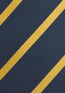 XXL-Stropdas strependesign in navyblauw geel